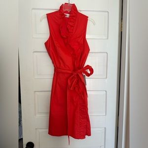 NWT Eliza J Ruffled Collar Dress with Tie Sash